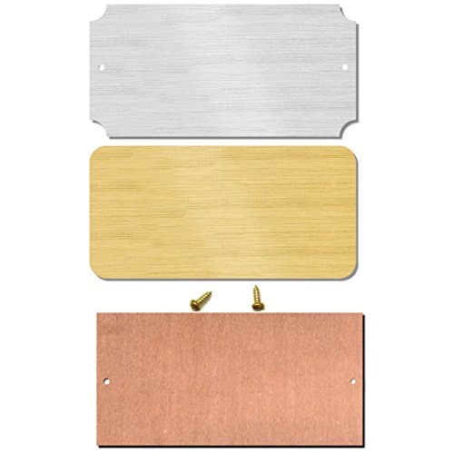2" H x 4" W 10 Pcs. Blank Name Plate for Engraving, Satin Brass, Satin Copper, Satin Nickel Silver, Lacquered, Square, Notched or Round Corners, Made in USA (Satin Silver)