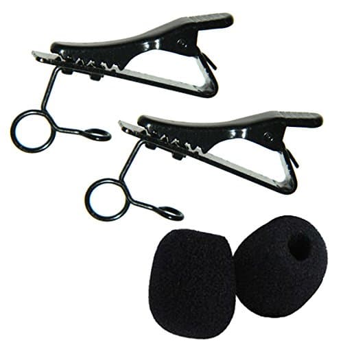 FOITECHClip 5/16" Ring-type Lapel/Lavalier Microphone Tie Clip, 2-pack (Black)