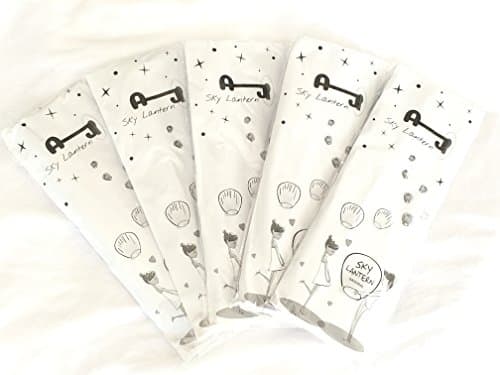 AJ Sky Lanterns (5 pack) - High Quality, Sturdy, and Biodegradable Chinese Flying Lanterns – Made of Fire Resistant Rice Paper and Bamboo, Our Sky Lanterns are Ready to Fly, and Easy to Use