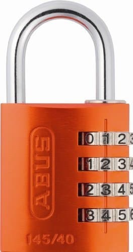 ABUS 145/40 C 40mm Body 4-Dial Resettable Combination Padlock, Orange by Abus Lock USA