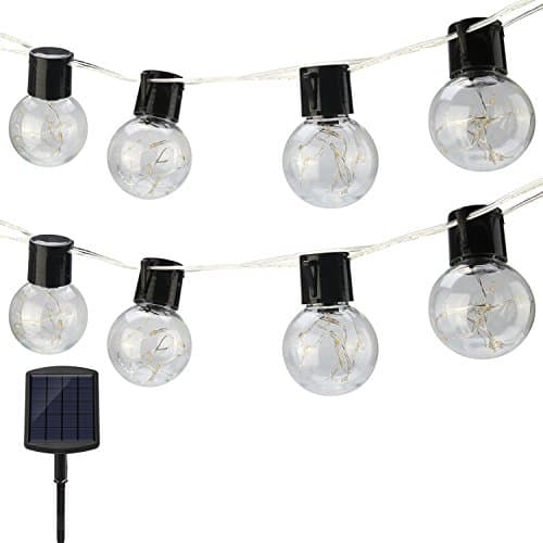 findyouled Solar Powered String Lights with Hanging Sockets, 20 Ft Edison Bulbs Weatherproof Solar Decoration Lights