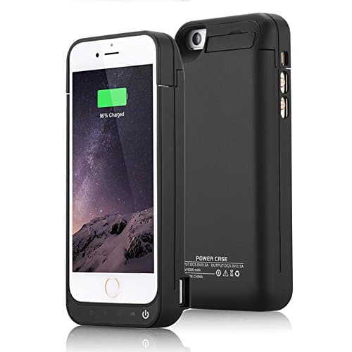 NOVPEAK 4200mah External Battery Backup Charging Case [Free Screen Protector] Juice Power Bank Protective Cover Charger Case for iPhone SE/5S/5C/5 (Black)