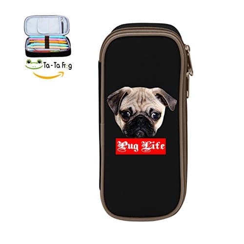 Mybox Pug Life Design Cube Pen Case Pencil Box Soft Canvas Student Stationery Office Storage
