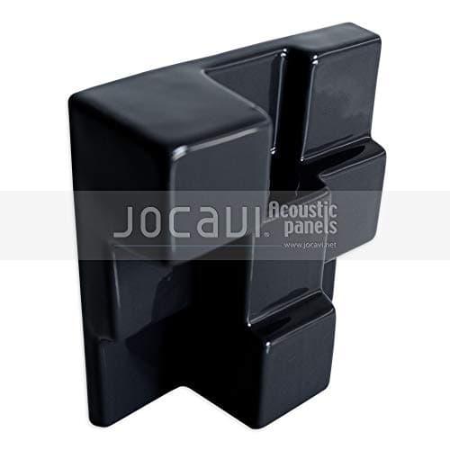 JOCAVI SquaryDiffusor Ceramic Acoustic Diffuser Wall and Ceiling Tiles, Recording Studio Sound Treatment, Black, 5.9" x 5.9" x 2.2" (6-Pack)