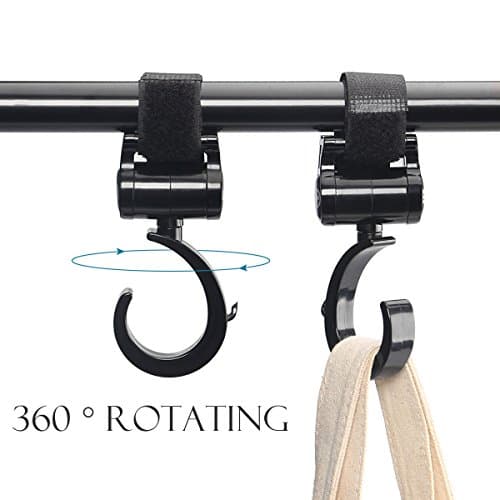 Handy Baby Stroller Hook - 2 Pack of Multi Purpose Hooks for Baby Diaper Bags Groceries Clothing Purs， Great Accessory for Mommy when Jogging, Walking or Shopping