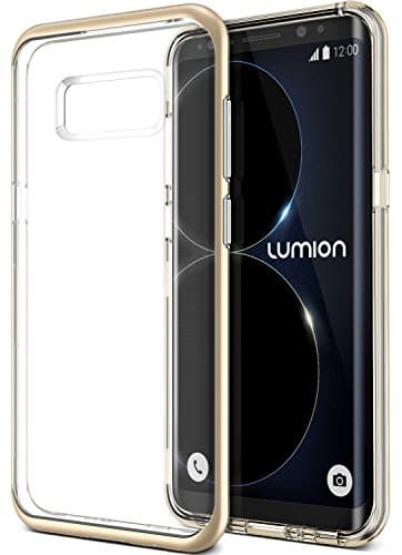 Galaxy S8 Plus Case, Clear Transparent Protective Slim Fit Full Body Armor Defender Bumper [Scratch Resistant] for Samsung Galaxy S8 Plus (2017) by Lumion (Diamond Bumper - Gold Sand)