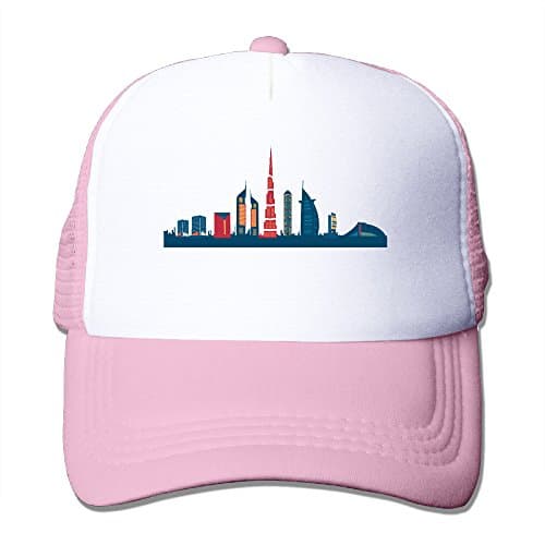 Dubai City Skyline Silhouette Mesh Adjustable Hat