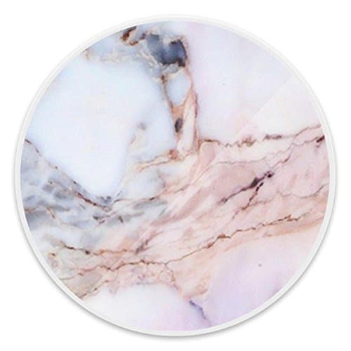 Customized Pop Mount Socket for Phone,Multi-Function Mount and Holder, Expanding Stand and Grip for Smartphones and Tablets - Pink White Marble White