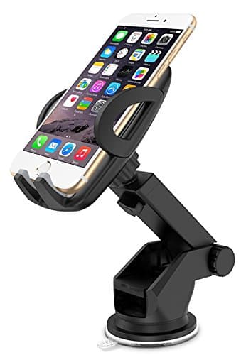 NHTure Cell Car Mount Universal Phone Holder with Quick Release Button for iPhone 7 Plus 6s Plus SE Samsung Galaxy S7 Edge S6 Edge Note 5 &amp;Other Smartphone - Retail Packaging