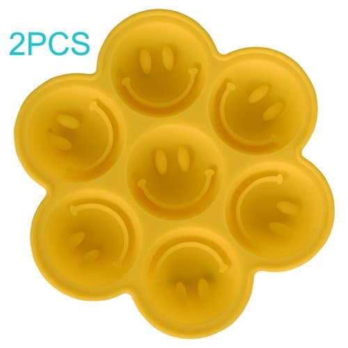 Silicone Tray Makes 7 Smiley face by GALLDEALS Ice Pudding Jelly candles Maker Mold - 100% Premium Silicone &amp; BPA Free Ice Tray Molds(2pcs)