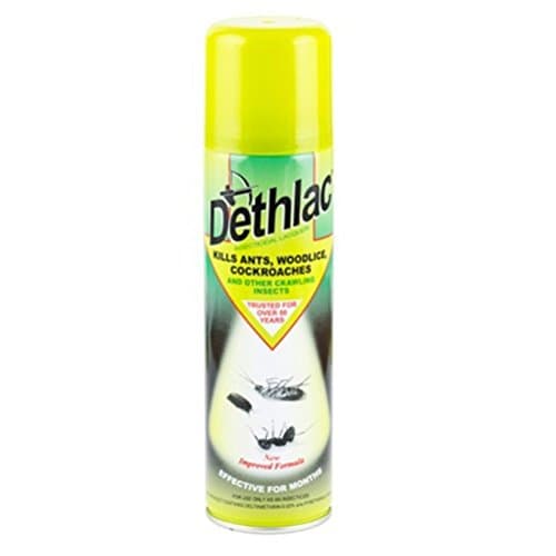 Dethlac Insecticidal Lacquer (250 ml Aerosol, Controls Crawling Insects and Bugs such as Ants, Woodlice and Cockroaches, Remains Active for Months) (3 X Original Packaging)