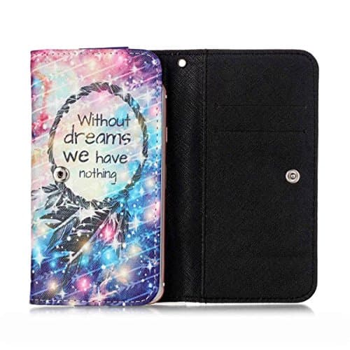 LG G Flex Case,[Without Dreams We Have Nothing] Style Universal Smartphone Flip Wallet Clutch Bag Wristlet Carrying Leather Case for LG G Flex D950/D958 6.0 inch