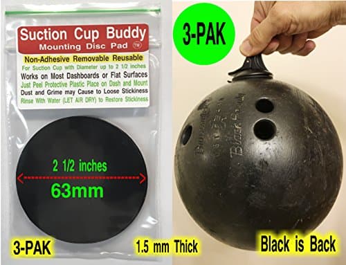 3-PAK 2 1/2 Inch Non-Adhesive Dash Dashboard Mounting Disk disc Suction Cup Buddy for Car GPS For Garmin or TomTom Suction or any Suction Cups up 2.5 Inches