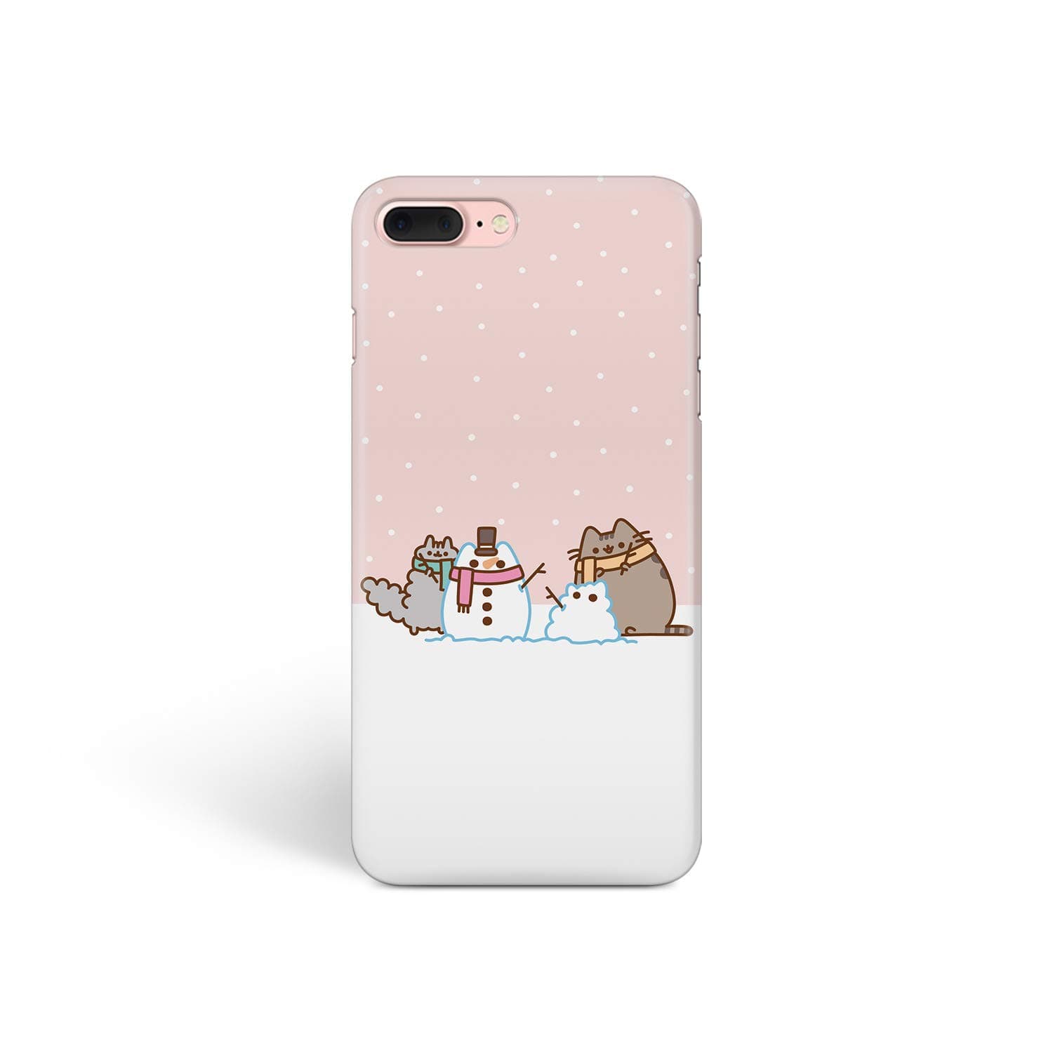 iPhone Case Cute Winter Cats for Apple iPhone 7 Plus 8 Plus Hard Case Durable Protective Shell Cover Case (Cute Cat Snowman, iPhone 7 Plus 8 Plus)