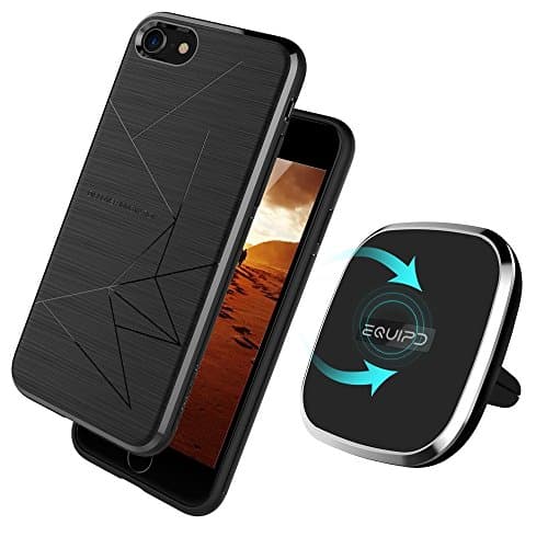 Qi Wireless Charger With Apple iPhone 8 Magic Case Included-Vent Mounted 2-in-1 Magnetic Charging Pad for iPhone 8, 360 Degree Rotation, Strong Magnetic Holder for Vehicle Wireless Charger