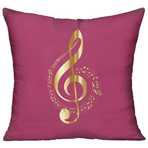Abstract Golden Music Notes Pattern Sofa Bed Home Decor Throw Pillow Cover Hug Plush Pillow