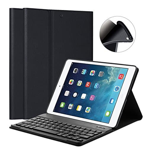 Keyboard Case for iPad 9.7 2018/2017/iPad Air/Air 2-LUCKYDIY Bluetooth Keyboard Stand Cover[Soft TPU Tablet Case][View Angle Adjustable][Magnetically Detachable Bluetooth V3.0 Keyboard]