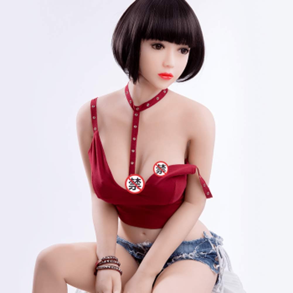 Semi-Solid Silicone Doll, 160cm Personal Care Sets, Live-Action Ratio, Smart Conversation + Solid Silicone Chest + Induction Vibration Pronunciation + Hymen Design-B