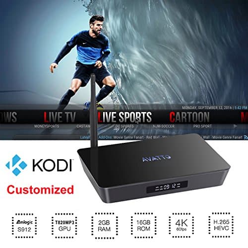 AVATTO X92 Kodi Deep Customized Amlogic S912 OCTA Core Android TV Box , 2GB RAM / 16GB Flash , 4K UHD Streaming Media Player ( 2GB RAM)