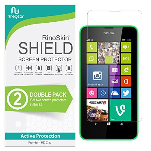 (2-Pack) Screen Protector for Nokia Lumia 630/635 Screen Protector Case Friendly Accessories Flexible Full Coverage Clear TPU Film