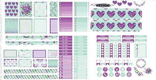 Violet planner stickers, 6 half size sheets included, approximately 7.5" x 5" . Kiss cut, just peel and stick. Choose your planner size and sticker finish.
