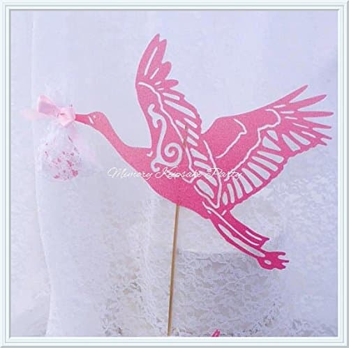 Stork Cake Topper or Cupcake Toppers
