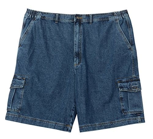 Full Blue Big Mens Denim Cargo Short
