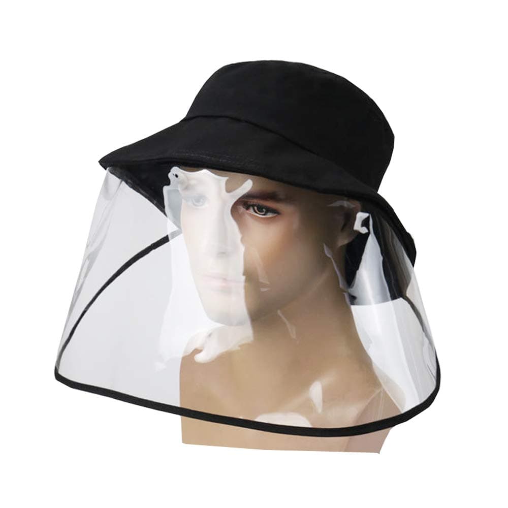 Lantch Safety Face Shield Full Protection Cap Wide Protective Visor Resistant (1 PC, B-Black-1)