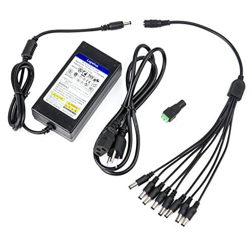 Lapetus 12V 5A 60W DC Power Supply with a 8 Way CCTV Power Splitter Cable for CCTV Cameras,LED Srip Light