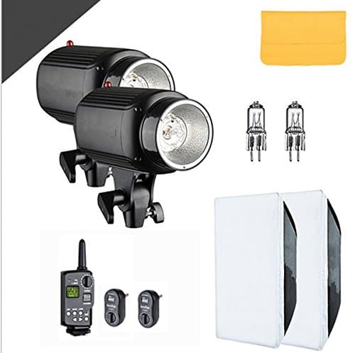 GOWE 300W Photo Studio Strobe Flash Light Head with Trigger & Softbox & Spare Modeling Lamp