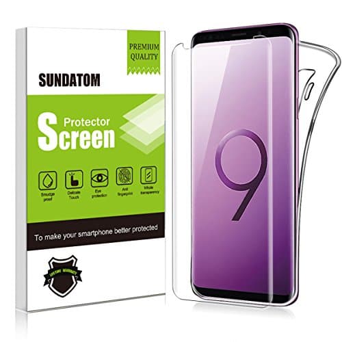 Sundatom Galaxy S9 Screen Protector, 3D Tempered Glass Full Coverage High Definition Clear [Anti-Scratch] [Anti-Bubble] Case Friendly Screen Protector for Samsung Galaxy S9