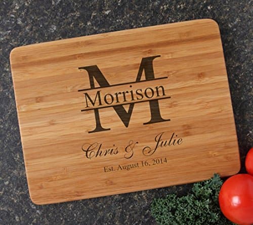 Personalized Cutting Board, Custom Engraved Bamboo Cutting Board Monogram Design 24-Personalized Wedding Gift, Bridal Shower Gifts, Housewarming, Anniversary
