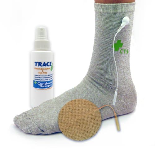 Premium Conductive Electrode Single Sock Package for use with Best-Selling TENS, eStim, Pulse Massager, Earthing and Electrotherapy Devices Sold on Amazon (1 Sock - Conductive Silver Thread)