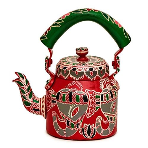 Handpainted Tea Kettle Steel Elephant
