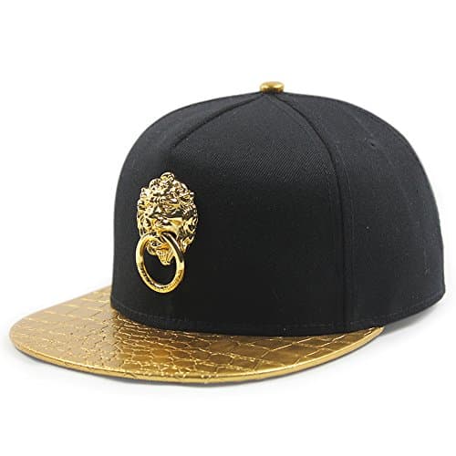 Unisex 3d Metal Stud Adjustable Flat Bill Snapback Baseball Punk Cap Hat