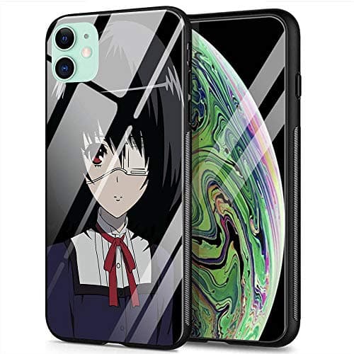 for iPhone 6 Plus Case, Tempered Glass Back Cover Soft Silicone Bumper Phone Case YZ-3 Misaki Mei