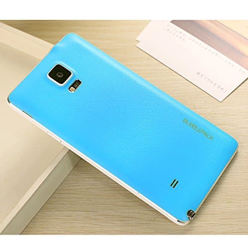 Galaxy Note 4 Back Cover, ANLEY Bubble Pack Series - [Leather Feel] [Original Fit] Back Battery Cover Plate Replacement for Samsung Galaxy Note4 (Sky Blue) + Free Ultra Clear Screen Protector Film