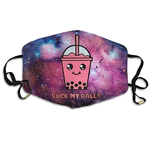 AlioaI Suck My Balls Kawaii Bubble Tea Unisex Dust Allergy Flu Masks Washable Activated Carbon Breath Healthy Safety Mouth Masks