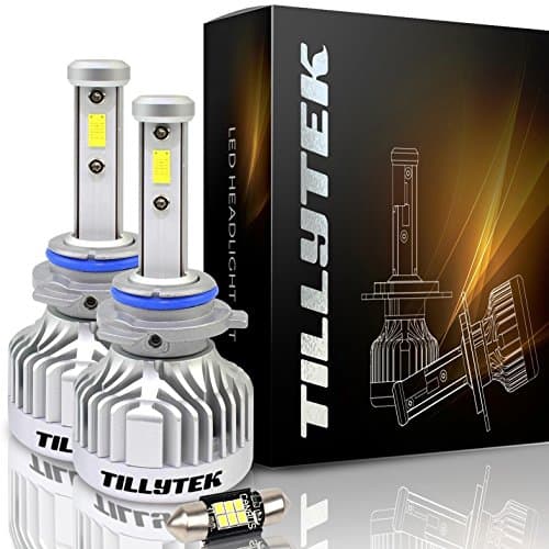 NEW 2017 TILLYTEK LED Headlight Bulbs Conversion Kit All-in-One - 9005 (HB3) - 6000K Cool White 8000LM Upgrade Automotive Car Lighting from Stock Halogen HID Xenon