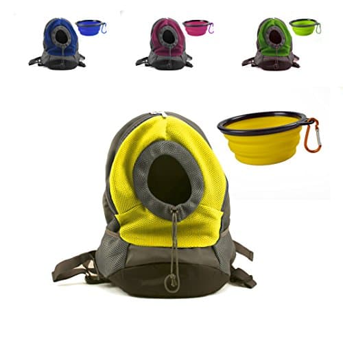 Dog Pet Backpack – Back or Front Chest Carrier - Yellow/Medium