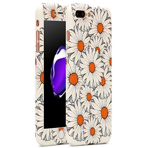 iPhone 7 Plus case, Vancer Full Body Protection [360 Degree All-around] Series, Hard Slim Premium shockproof Cover with Tempered Glass Screen Protector for iPhone 7 Plus(5.5) (Chrysanthemum)