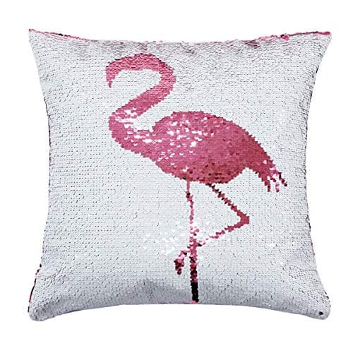 Sequin Throw Pillow Covers Mermaid Reversible Sequin Pillow Case Change Color for Kids Girl Boy Glitter Cushion Cover For Couch Home Decorative Sofa Bed 16"x16"