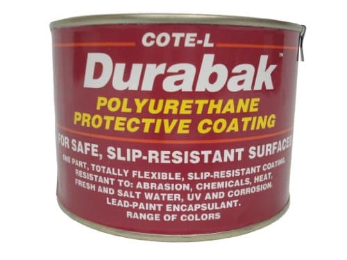 Durabak Original (For Indoors), SMOOTH version - Non Slip Coating, Bedliner, Deck Paint for ALL Boats - Many colors to choose from! - GREY (dark) - QUART