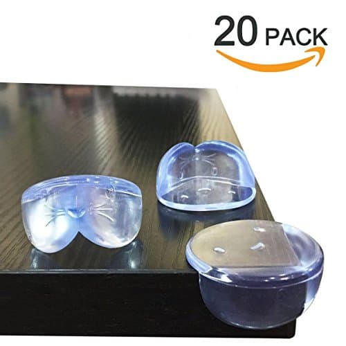 Baby Proofing Corner Protector Guards Caring Corners Premium Clear Corner Guards. Keep Children Safe, Protect From Injury Around the House (20pack)