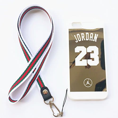 iPhone 6 and 6S Case,Wellfun Reflective Mirror Case Jordani 23 Jumpman Cover wth Soft Neck Lanyard.Shockproof Resistant Case for iPhone 6 and 6S Case 4.7 inch. (White Case)
