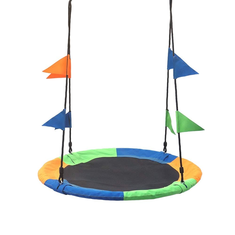 Hanging Rope Swing Extra Large Platform Height Adjustable Hanging Ropes Attaches To Trees Or Existing Swing Sets Web Net Tree Swing Set For Multiple Kids Or Adult Indoor Outdoor Home Patio Deck Yard G
