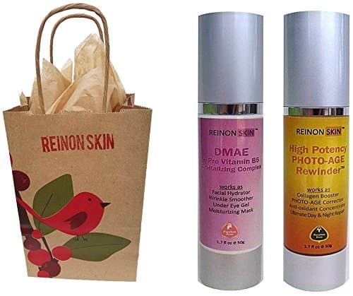[REinONSkin] Organic High Potency - DMAE Face Set includes "High Potency PHOTO-AGE Rewinder ($92/50ml) And DMAE + Pro Vitamin B5 Revitalizing Complex ($56/50ml) Got it All For Your Growing Skin. High Concentration of Hyaluronic Acid and DMAE, Vitamin C Ester, Retinol, CoQ10 and Alpha Lipoic Acid And Natural Botanical Acids. Paraben Free. Best Anti-Aging Serum. Organic Skin Care Products For Women. Free Gift Wrap Included!