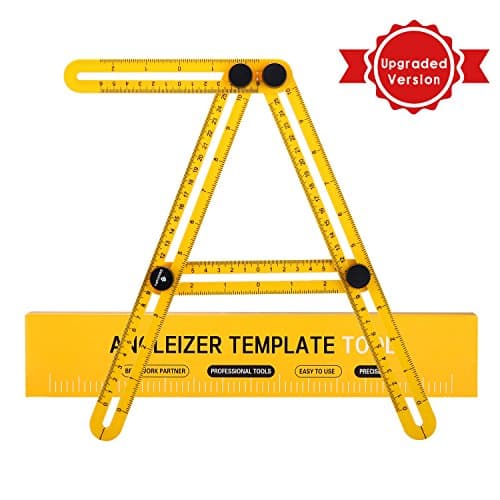 IDAODAN Angle-Izer Template Tool, Easy Angle Ruler - Multi Angle Measuring Tool with Unique Laser Etched Line - Ultimate Angleizer Tile &amp; Flooring Template Tool
