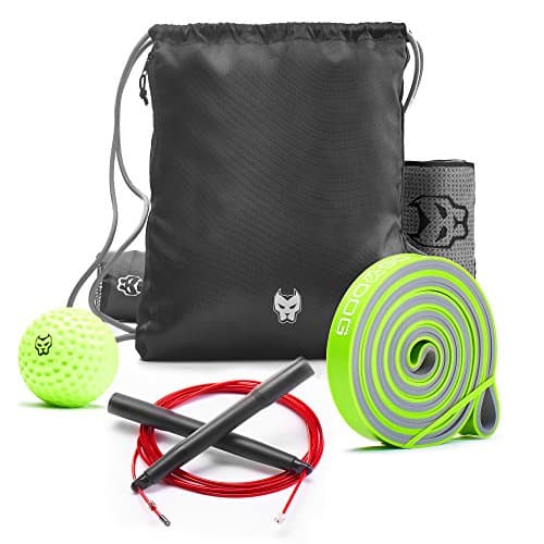 Workout Set - Includes Sackpack - Pull Up Band - Massage Ball - Sport Towel - Jump Rope