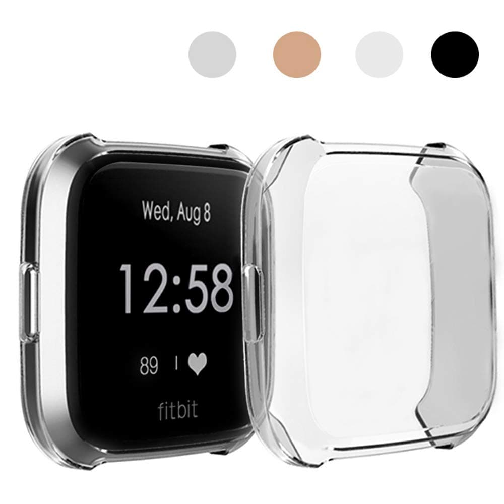 Compatible Fitbit Versa Lite Screen Protector Case, Besmon Soft TPU Watch Anti-Collision Case All-Around Protector Screen Rugged Bumper Case Cover for Fitbit Versa lite Smart Watch